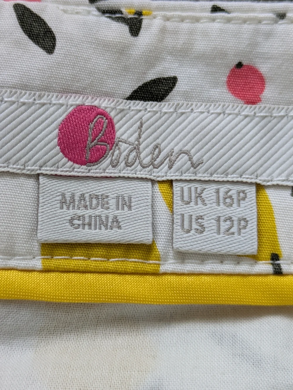BODEN Francesca A-line Lemon Skirt 12P